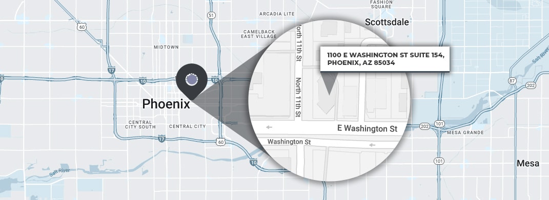 Map Of Conveniently Located Sex Charges Defense Law Office Near Mesa