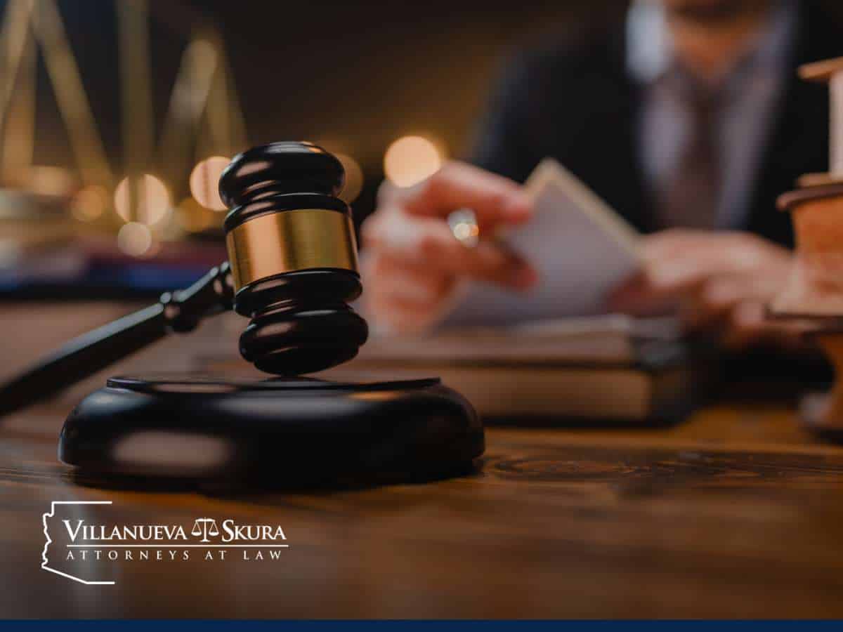 Gavel in courtroom, Arrested in an Arizona Online Sting legal proceedings.